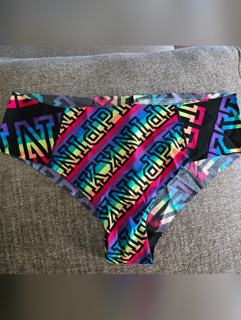 PINK Multi-Color Logo-Print Womens Cheekster Bottoms